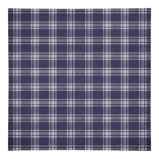 Navy Plaid 10" x 10" Poly Twill Napkin